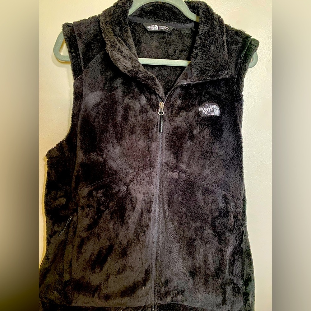 North Face black fur vest. Xl